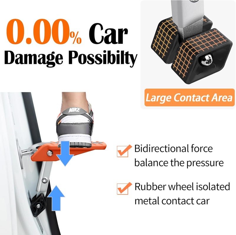 TOOENJOY 5 Angles Universal Car Door Step Door Latch Hook, Foldable Stand Pedal Step Up Easy Access Car Roof, Steel & Rubber Hold up to 400LBS - Image 3
